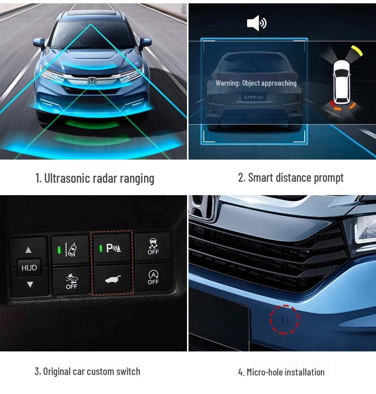 Front & Rear Radar with RAV4 Rongfang Instrument Display for 22 Models