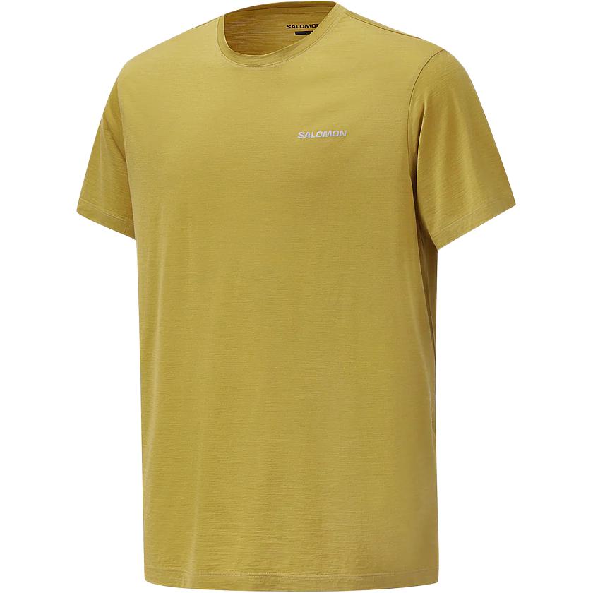 SALOMON T Shirts Men's Mustard Crew Neck C28081