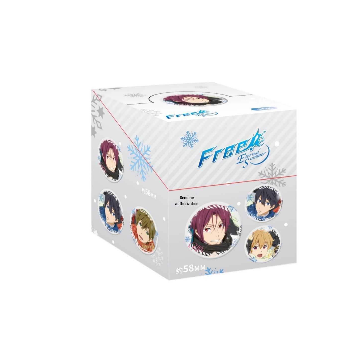 Chao Keyou Boys  Swimming Club Snowflake Series Magnetic Badge - Rin Haruka Design (In-Stock) 58mm