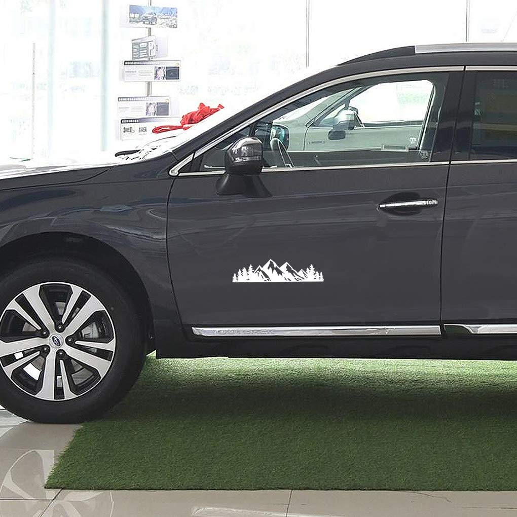 JINZHAO Tree Sticker Car Laptop Decal Vinyl Mountain Sticker Outdoor Bumper Sticker (Pack of 3) (White)