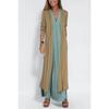 Frühling Sommer Mode Uni Langarm Strickjacke Damen Locker Lässig Langer Stil Schlitz Mantel Dame Elegant