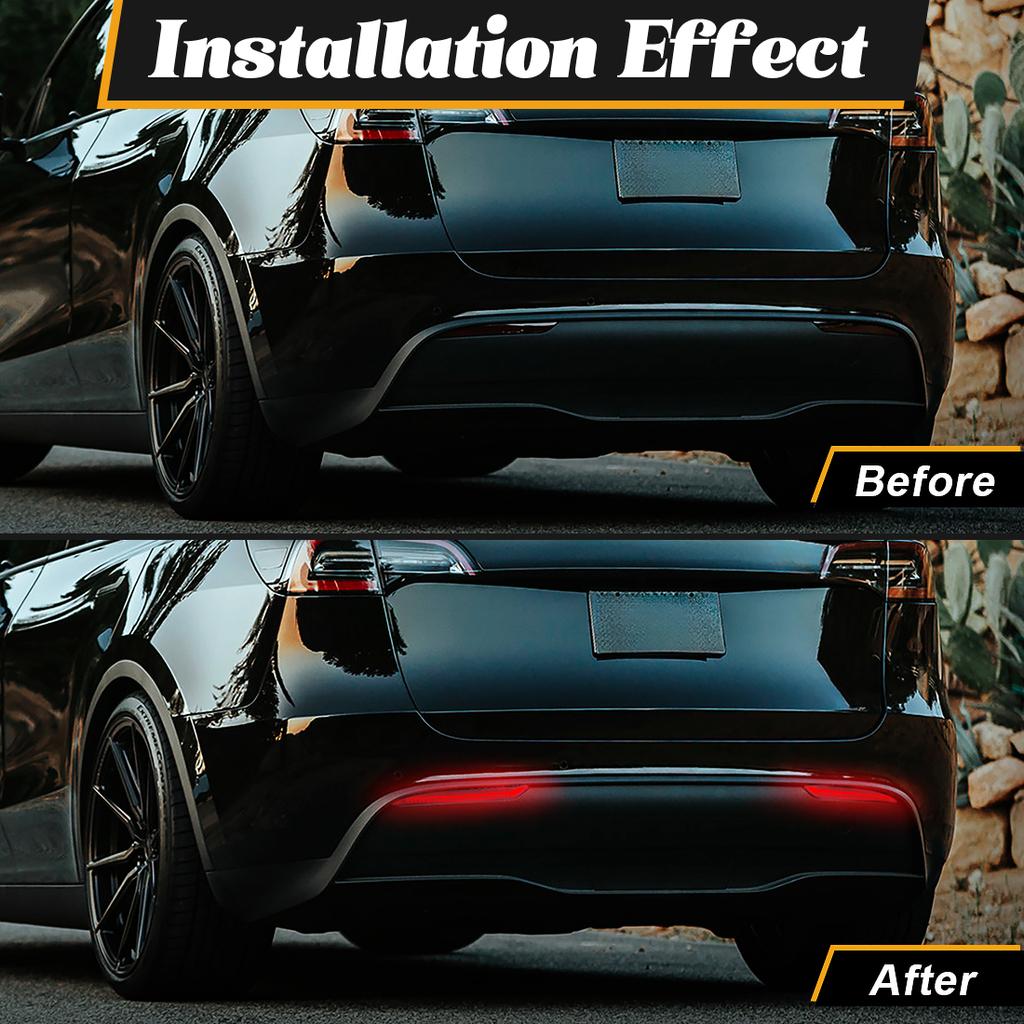 For Tesla Model 3 Model Y 2018 2019 2020 2021 2022 Led Rear Bumper Reflector 3 Functions Brake Light Dynamic Fog Light Red Smoke