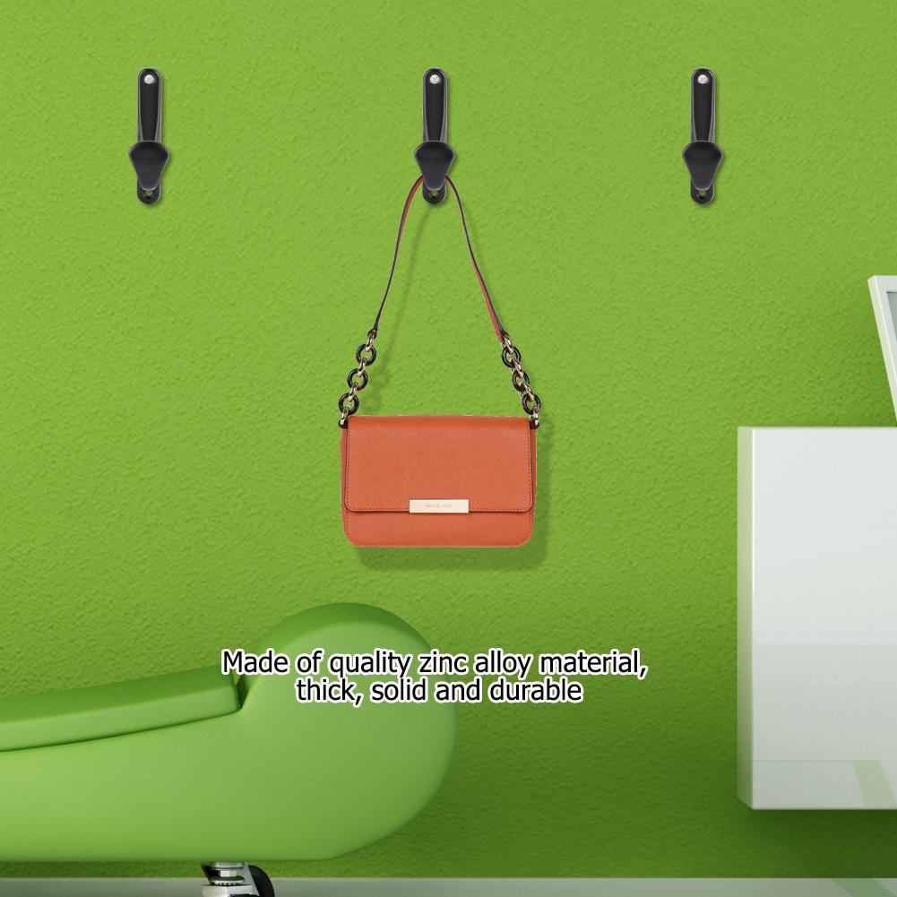 Modern Wall Mounted Coat Hook Bathroom Cloakroom Closet Clothes Rack Holder Hooks(Matte Black)