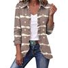 Women's Cropped Ruffle Hem Jacket with Lapel Collar and Double-Breasted Button Front