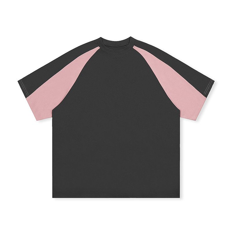 Wassup American Retro Raglan Sleeve Color-Blocked T-Shirt Short Sleeve Men's Summer New Trendy Brand Versatile Top