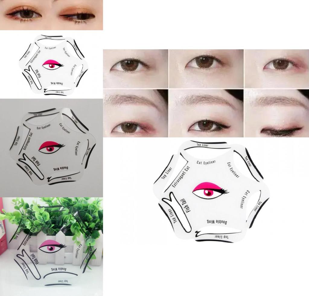 Makeup Stencil Kit With Adjustable Eye Liner And Brow Guides For Precise Application
