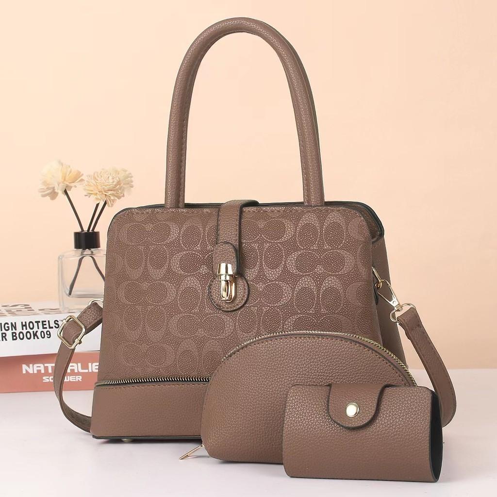 Stylish Three Piece Set Of Versatile Shoulder Handbags With Floral Design For Women