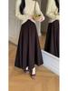 2026 Herbst/Winter High-Waist Kaffee Midi-Rock - Vielseitiger A-Linien-Schnitt mit einem figurschmeichelnden breiten Saumdesign