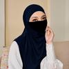 Ramadan Spring Summer Breathable Ironless Hijabs Long Instant Hijab Woman Ready To Wear With Face Masks Ready to Wear Hijabs