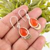 Carnelian Gemstone 925 Sterling Silver Jewelry Handmade Tear Drop Earrings 1.5" EE-162-20
