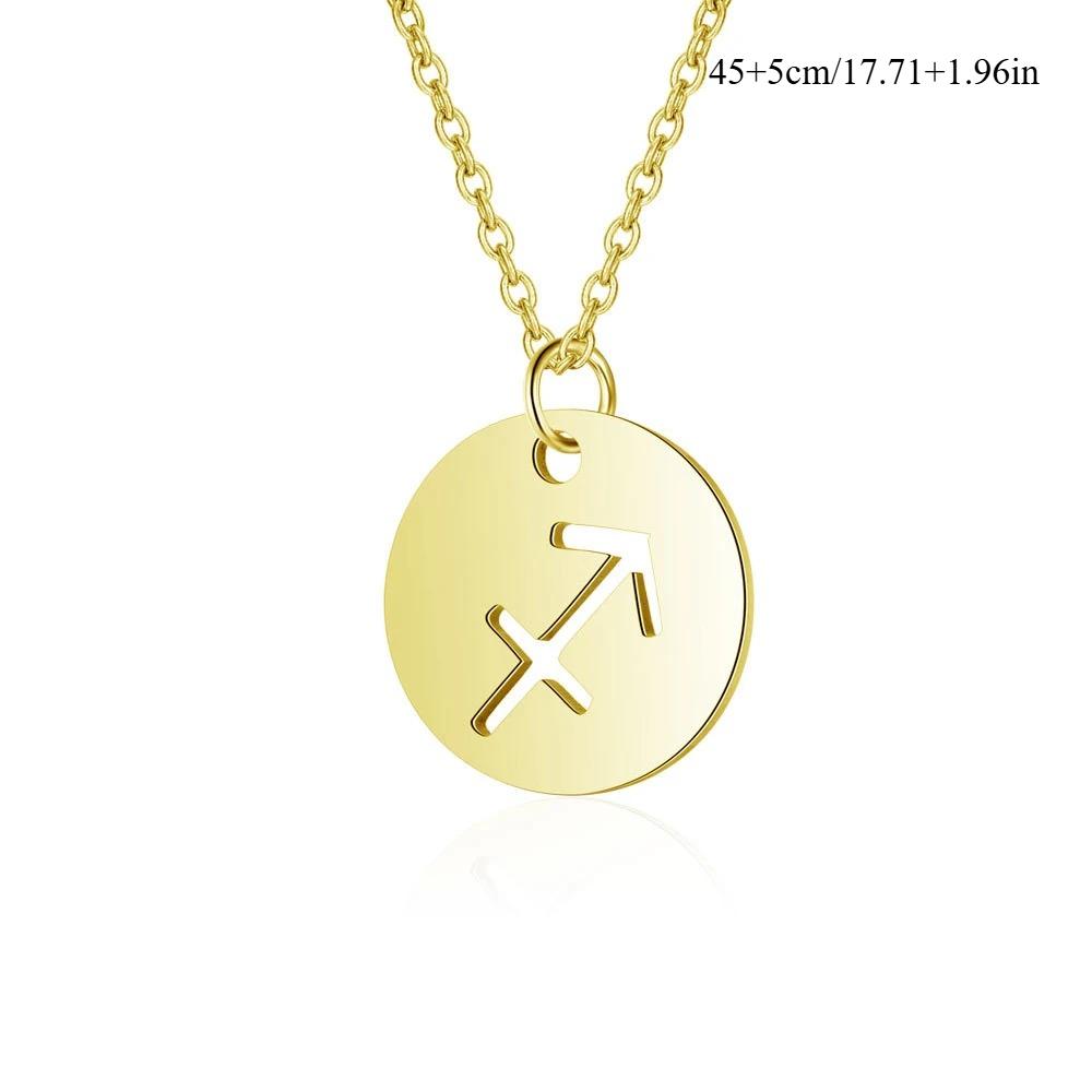 12 Constellation Necklaces for Women Girl Zodiac Sign Gold Color Pendant Necklace Aries Leo 12 Constellations Jewelry