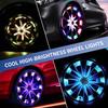 4PCS RGB Car Hub Lamp Flexible APP Remote RGB Control Neon Wheel Ring Strip Adjustable Ambient Rim Lights for Truck Offroad Jeep