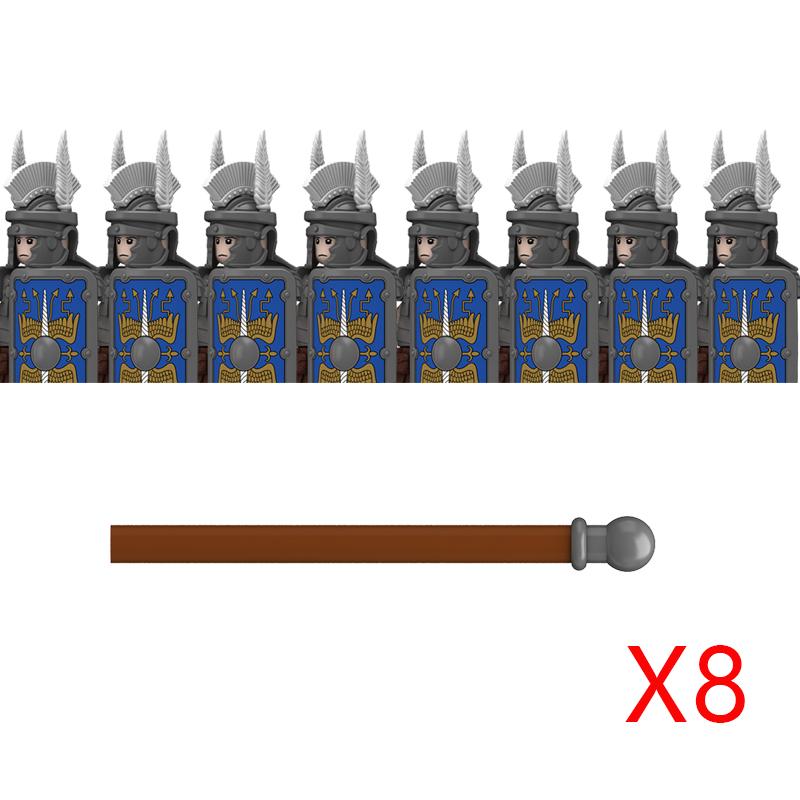 Middle Roman Series Building Blocks Castle Medieval Military Knight Soldier Figures Legion Army Warrior Shield Bricks Toys Gifts