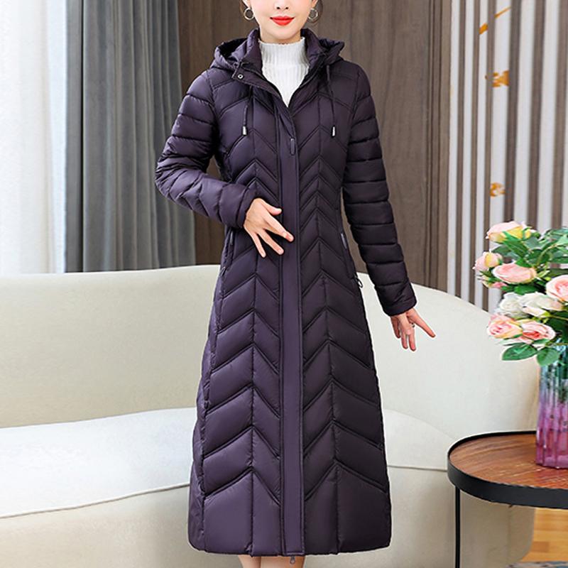 Paltoane Lungi de Iarnă Elegante pentru Femei cu Glugă, Parka Casual Groasă și Călduroasă, Jachete pentru Femei