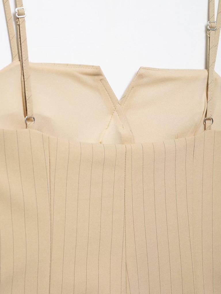 European and American Women's Fashion 2025: Striped Camisole and Skirt Short Set