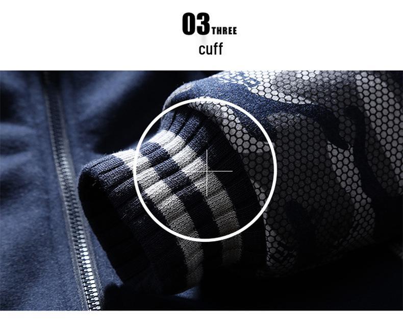 Men's Camouflage Plush Hooded Sweatshirt - Autumn/Winter Korean Style, Plus Size Casual Jacket