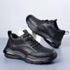 2025 autumn casual shoes soft-soled men's shoes soft leather versatile sports leather shoes lace-up black trend shoes thick-soled tide