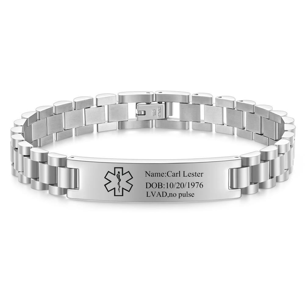 New Fashion Item: 10MM Curved Stainless Steel Bracelet with Engraved Characters, Personalized Bracelet with Laser-engraved Logo 18cm серебряный