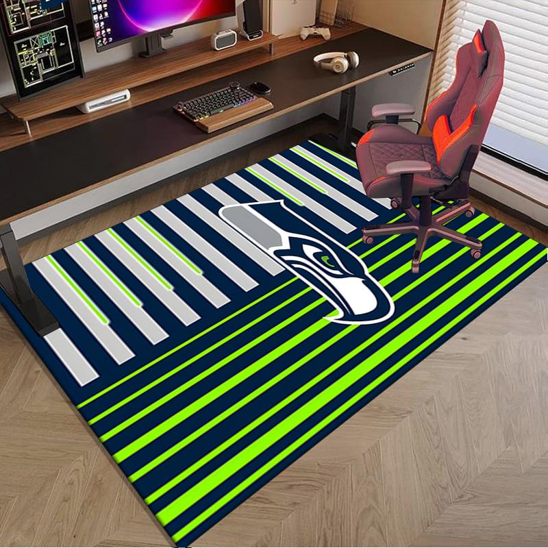 Seattle Seahawks Logo Area Rug for Office, Chair Rug, Decorative Carpet Livingroom Mat, Large Size Fan gifts Christmas gifts
