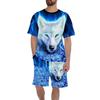 Summer Fashionable Animal 3D Printing Two-piece Set Street Casual Breathable Comfortable Sports Loose Large Size Men's Sports Wear