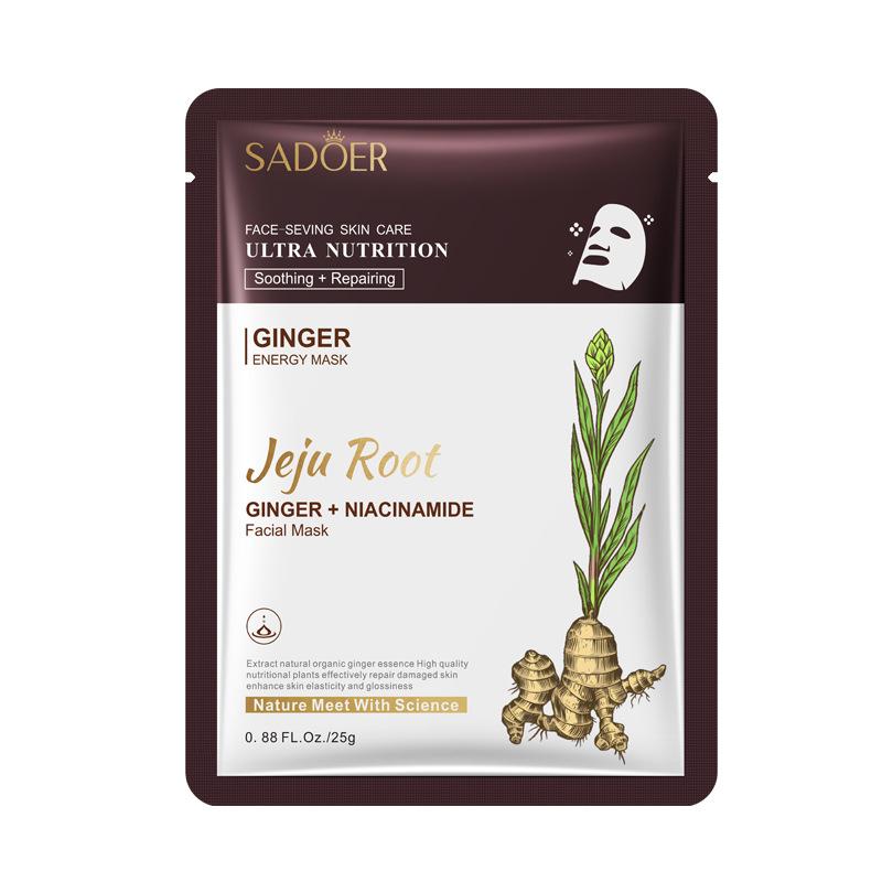 5pcs SADOER Plant Roots Face Mask Ginseng Whitening Facial Masks Moisturizing Firming Hydrating Face Sheet Mask Skin Care