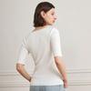 Waiwaiaiem Yy_Short-Sleeved Summer Knit Top_White