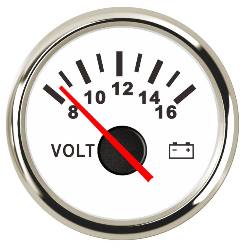 Voltmetru de 52 mm, 8-16 volți, afișaj LCD, voltmetru, potrivit pentru mașină mobilă, motocicletă, cu lumină de fundal roșie, 12 V