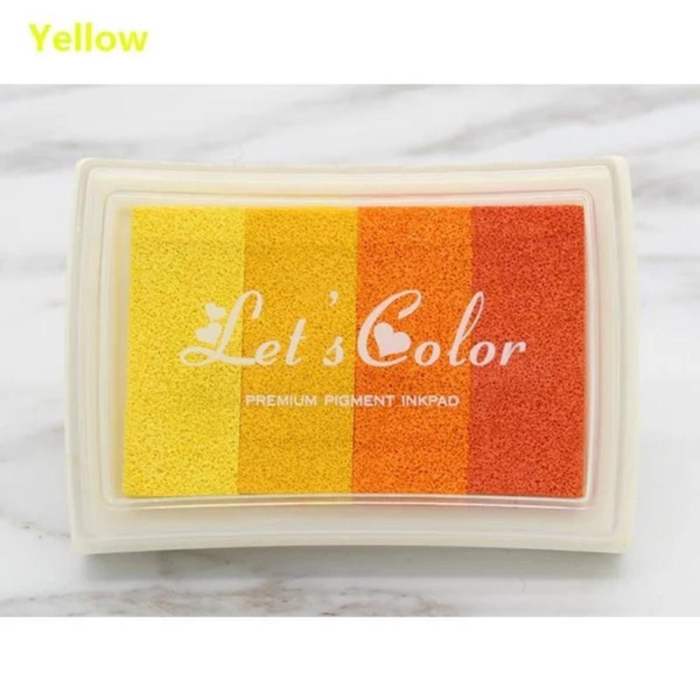 

Decoration Four-color Gradient Ink Pad Printing Oil + Sponge + Plastic DIY Finger Print жёлтый