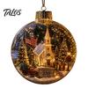 Wedding Celebration Supplies 250th Anniversary USA Christmas Ornament, Light Up Plastic Clear Ball Hanging Decoration with Festive Baubles Bell Train