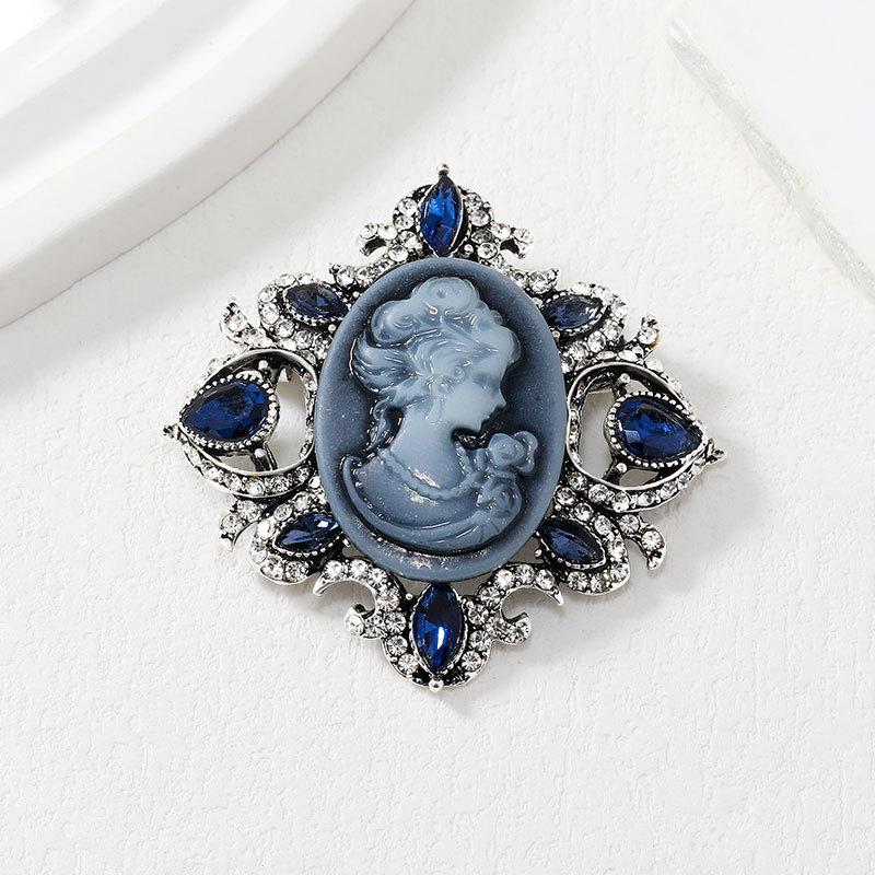 Модная ретро-брошь для красоты головы, высококачественная рельефная брошь для женщин 3*5CM