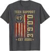 Tech Support D.O.G.E. Funny USA Flag Unisex T-Shirt