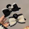 1pc  Autumn and winter clip style, light luxury, small fragrance, bow hair clip, plush high-end hair accessory, camellia flower