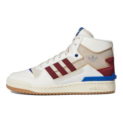 Originals Forum Exhibit Mid 2 Leather Comfortable Mid-Top Sneakers Unisex Sneakers White Red Blue GX4120