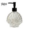 Pump Lotion Bottle 400ML Beach Seashell Refillable Soap Dispenser, Liquid Hand Glass Durable Dispenser Container, for Bathroom Kitchen Countertop