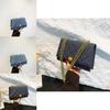 Fashionable Denim Women's Crossbody Bag Vintage Blue Quilted Chain Shoulder Bag