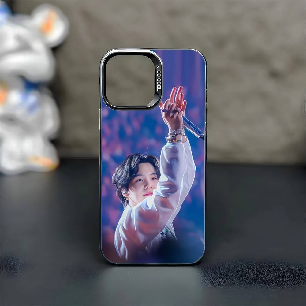 

A-Agust D Yoongi S-Suga Phone Case For iPhone17,16,15,14,13,12,11 Plus,Pro Max Black Matte Shockproof Cover iPhone15