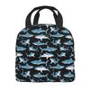Sharks Pattern Print Insulated Lunch Bag The Nightmare Before Christmas Portable Thermal Cooler Lunch Box Container Tote Bags
