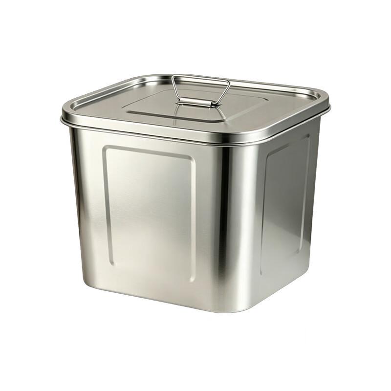 Quadratischer Edelstahl-Aufbewahrungseimer in Lebensmittelqualität 25x35cm (20L) gray