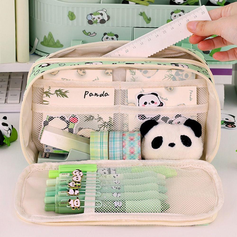 Creative Capibara Pencil Bag Panda Capybara Stationery Bag Zipper Pencil Pouch  School Office