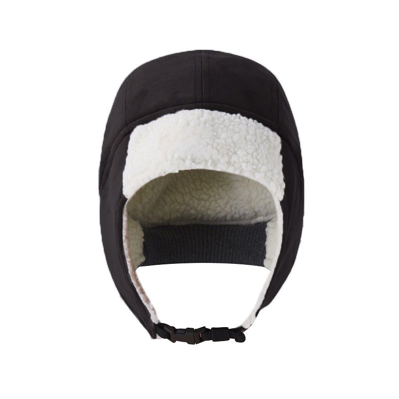

Thickened Velvet Cold Protection Warm Cycling Sports Outdoor Hat Black [Button]]