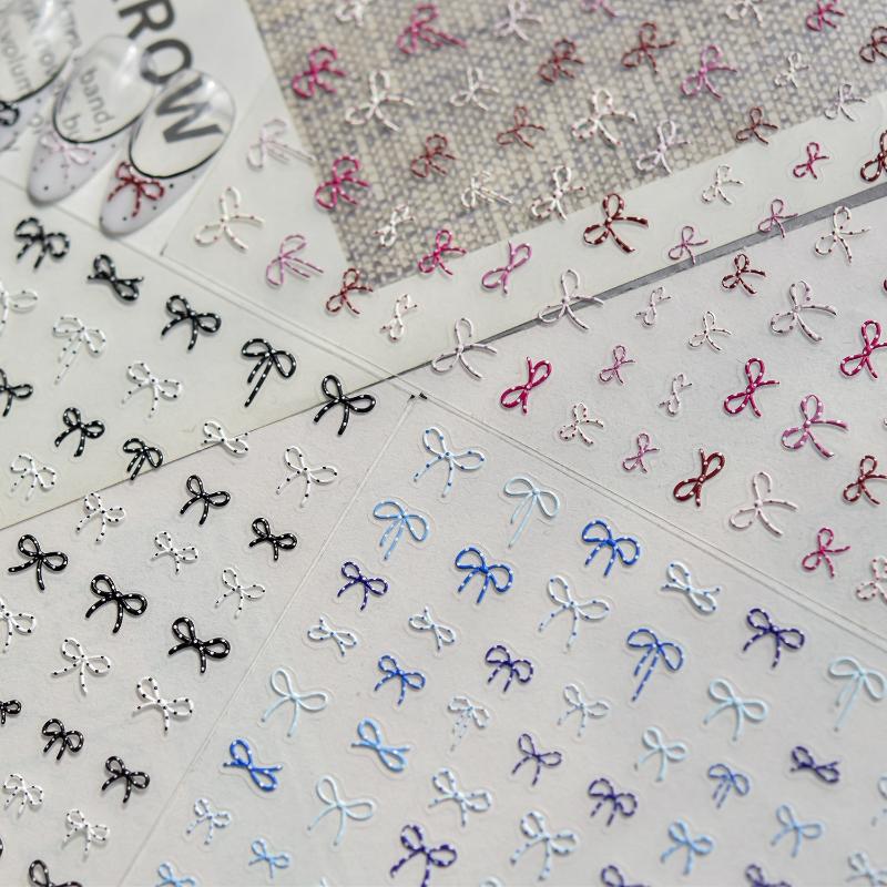 Professional Look Nail Art Stickers 5D Bow Pearl Heart for French Polka Dot Nails