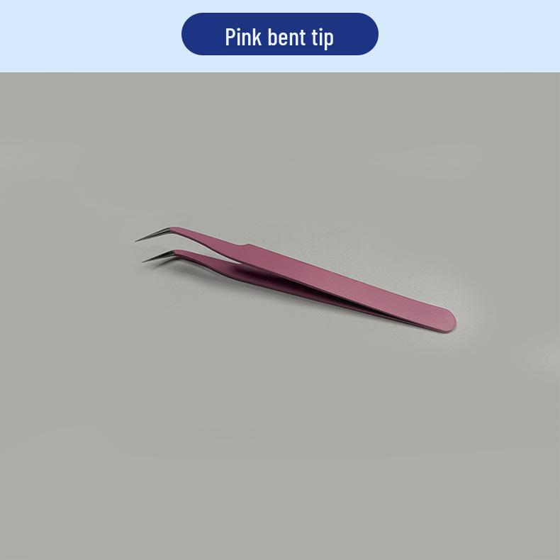 Anti-Static Stainless Steel Precision Tweezers, Curved Tip for Electronics, Eyelash Extensions, Manicure, Bird's Nest Picking, and Hair Removal.