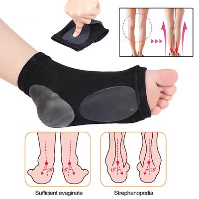 1Pair Arch Support Sleeve Cushioned Soft Elastic Gel Pad Fabric Arch Sock For Flat Foot Pain Relief Plantar Fasciitis Heel Spurs