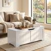 Storage Chest, 136 L, Bench, 2 Safety Hinges, Handle-Free, 100 x 40 x 45 cm, White