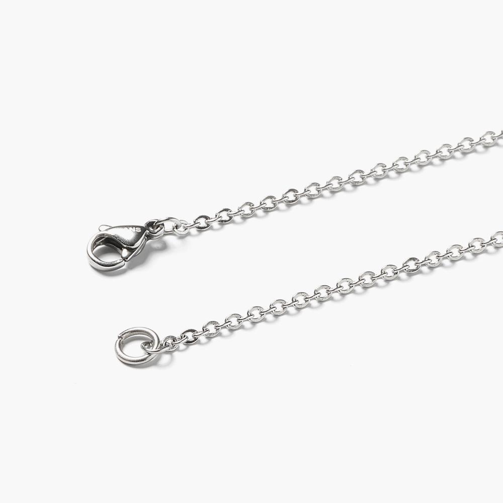 Jbans Classic Black Epoxy Shining Pendant Chain Necklace (C2503-An952_Sv)