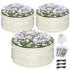 3Pcs 2x2x1ft Galvanized Raised Garden Bed Set White Rust Corrosion Protection Easy Assembly Safe Edge Ideal for Vegetables Flow