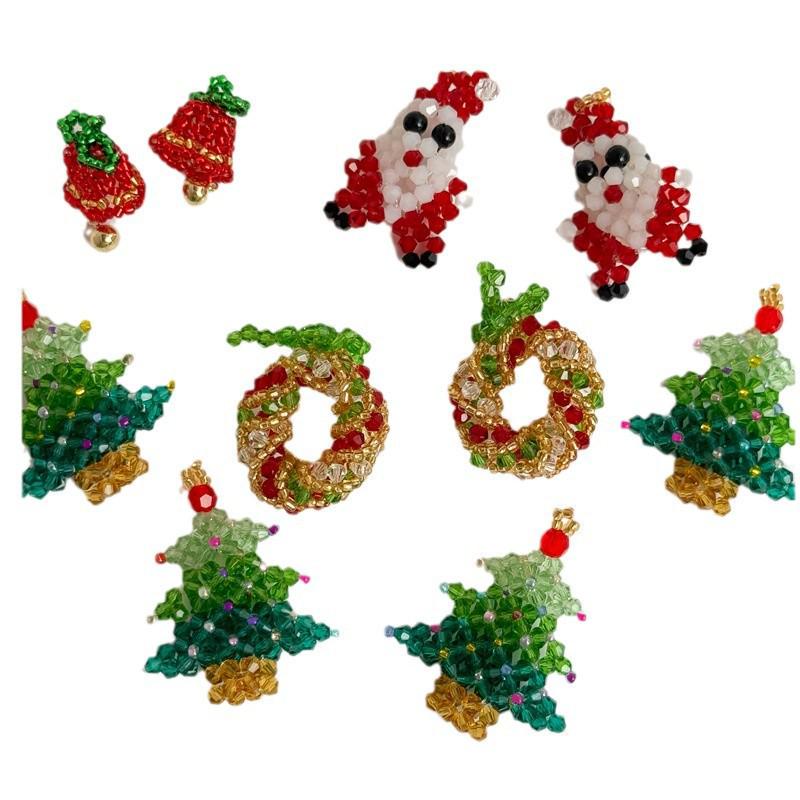 Handmade Christmas Crystal Pendant & Hair Clip Duo