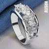 925 Sterling Silber Rund AAA Zirkon Ring Hochzeitsschmuck