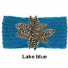 Crystal Beaded Flower Knit Headband For Women Winter Wool Ear Warmer Hairband Turban Headwrap Hair Accessories Bandeau