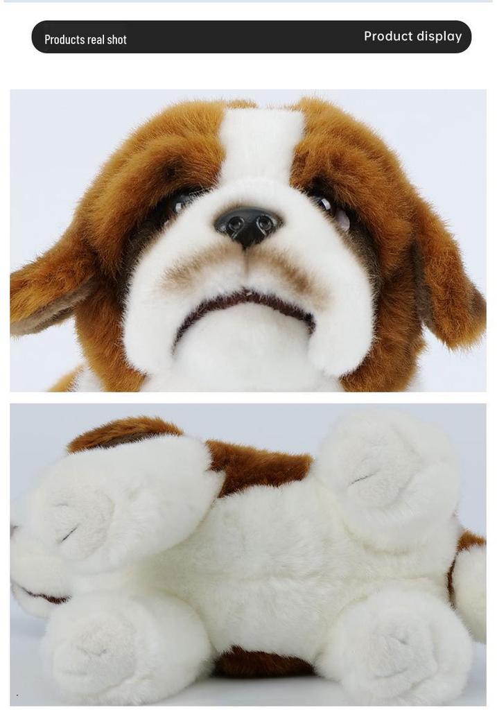Adorable St. Bernard Plush Toy Doll for Children and Girls